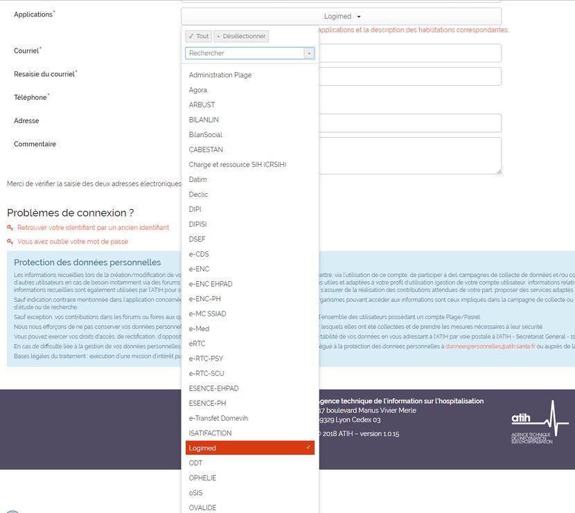 V4.9 - Création de compte PLAGE - 5 - Sélectionner les applicatifs.jpg
